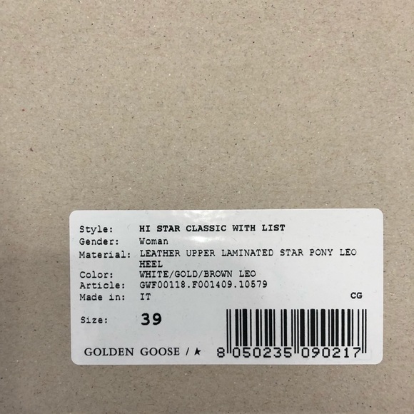 Brand new GOLDEN GOOSE Hi Star Sneakers with Leopard print heel tab - Picture 5 of 6